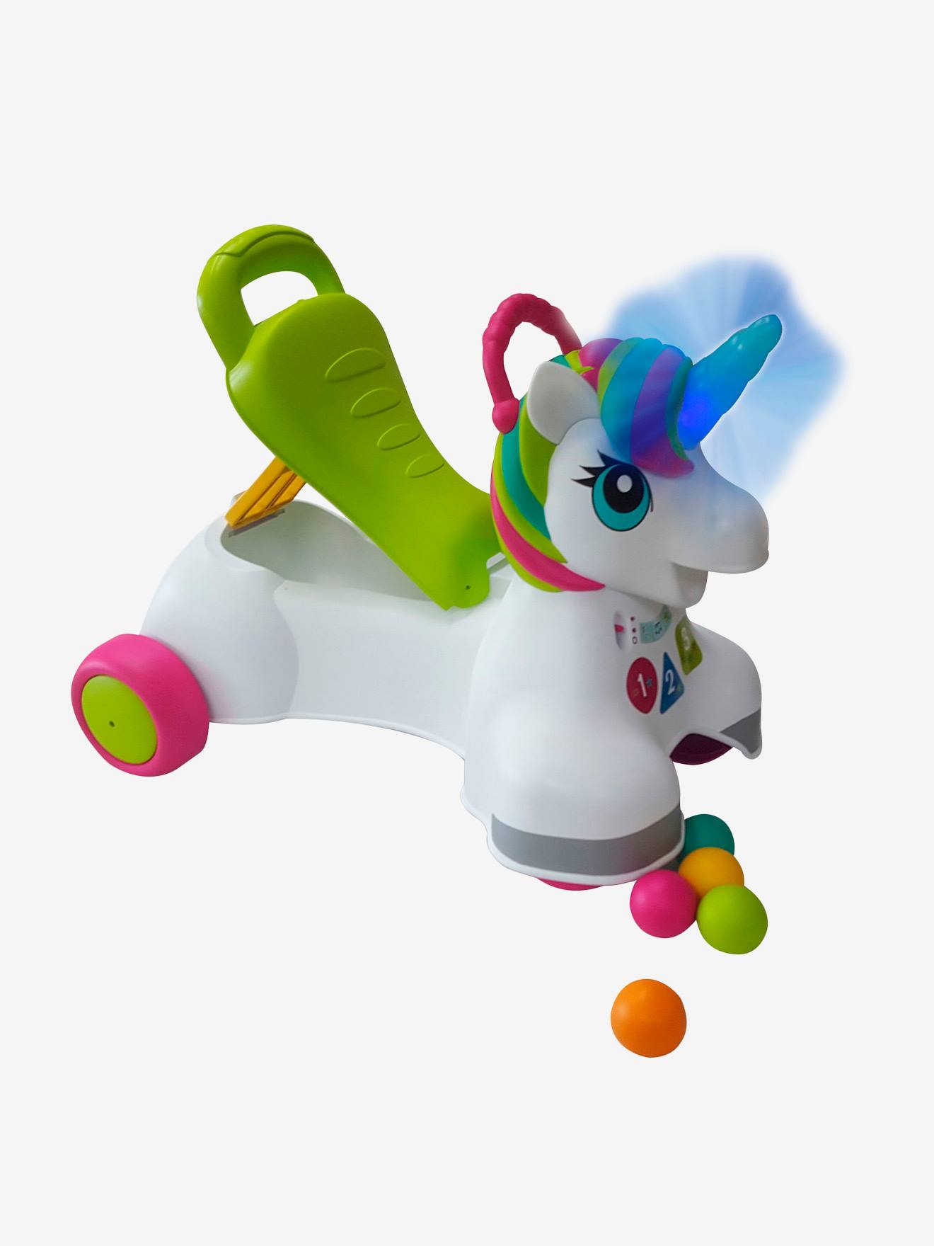 Unicórnio andarilho evolutivo, 3 em 1, da SENSORY branco medio bicolor/multicolo