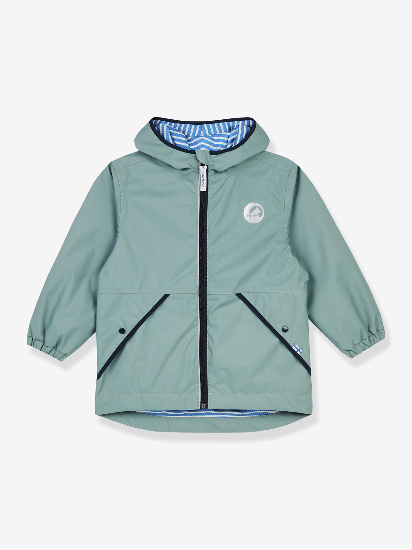 Casaco outdoor para criança PUUSKIAINEN finkid, sistema zip-in azul-turquesa