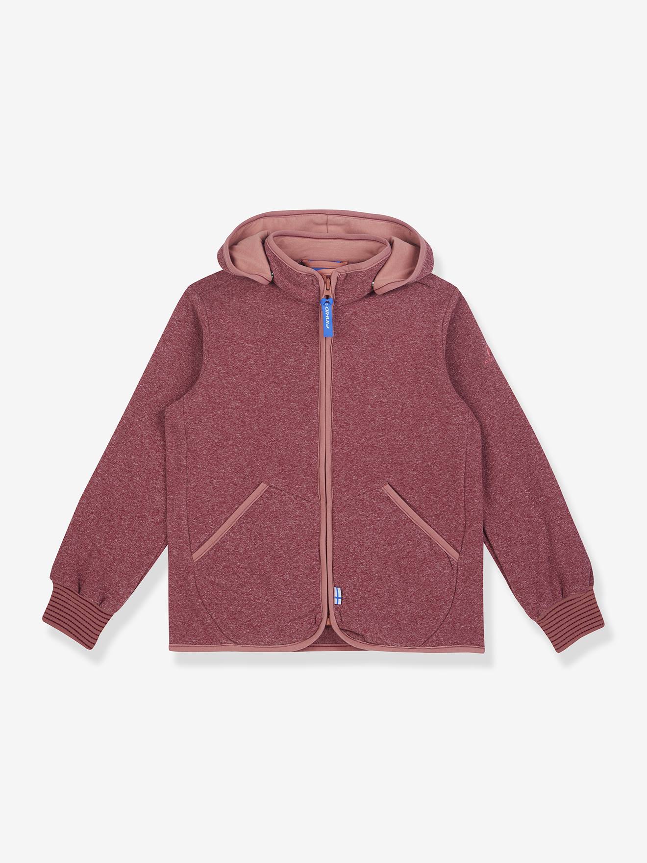 Casaco polar tricotado para menina TONTTU KNIT finkid, interior zip-in bordeaux