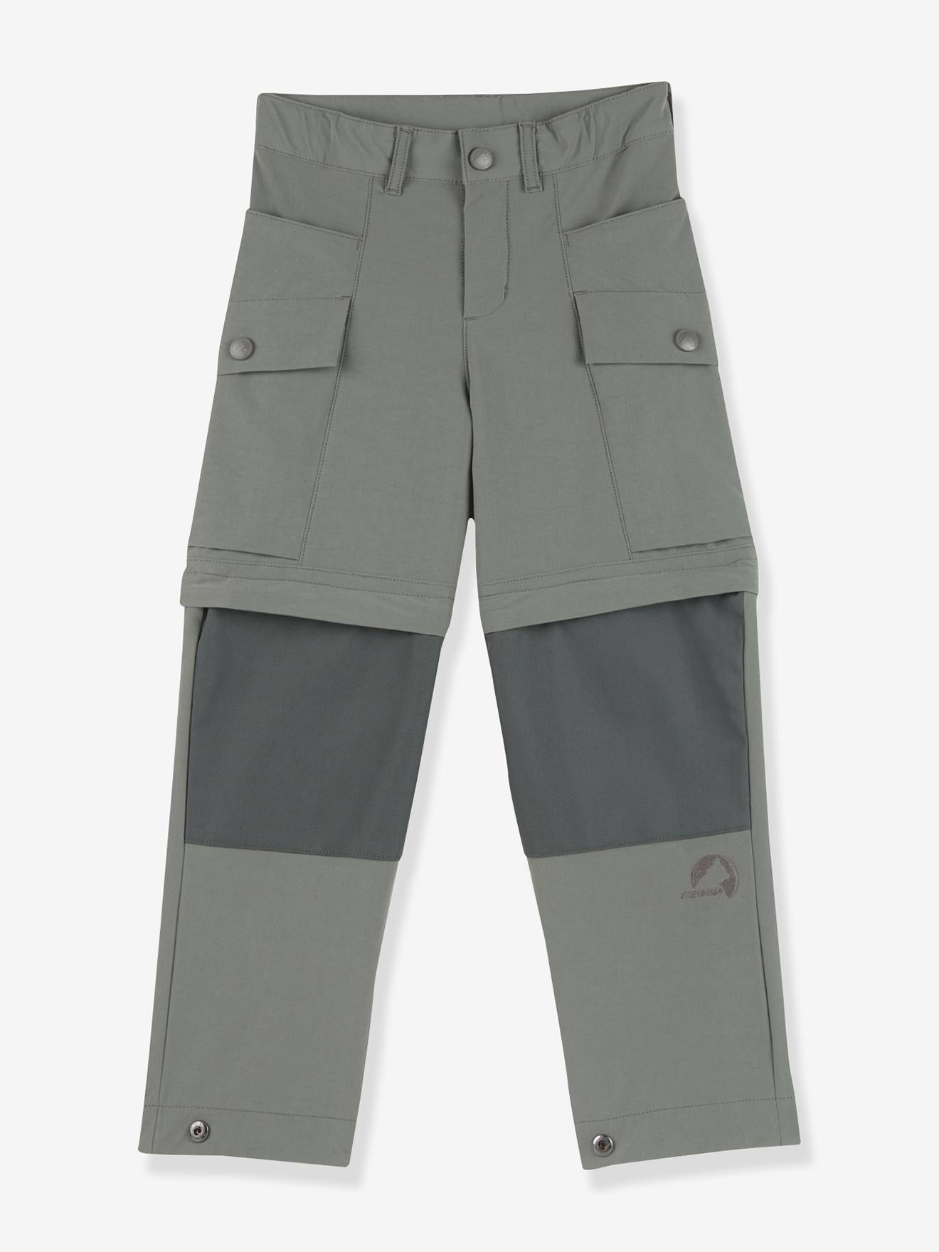 Calças de verão para criança ORAVA ZIP finkid, comprimento ajustável verde-salva