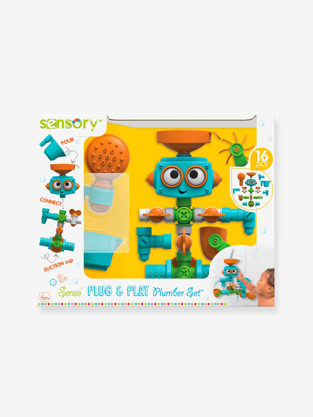 Robot para o banho com várias atividades, da SENSORY azul claro bicolor/multicolor 
