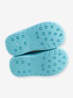 Pantufas com fecho, para menino Amarelo escuro liso com motivo 