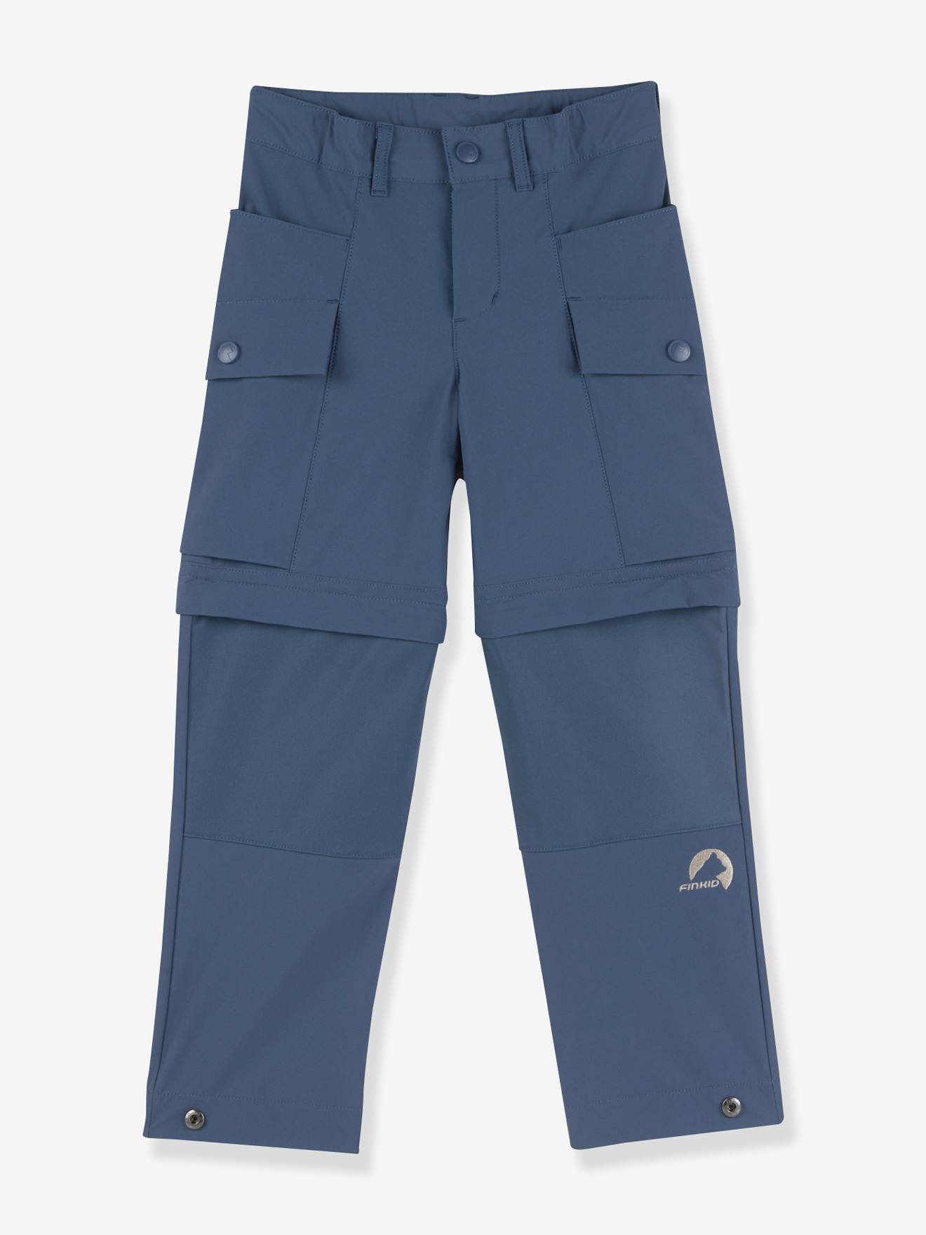 Calças de verão para criança ORAVA ZIP finkid, comprimento ajustável azul-ganga