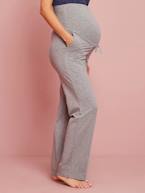 Calças de ioga, para gravidez e pós-gravidez Cinzento medio mesclado+Preto 