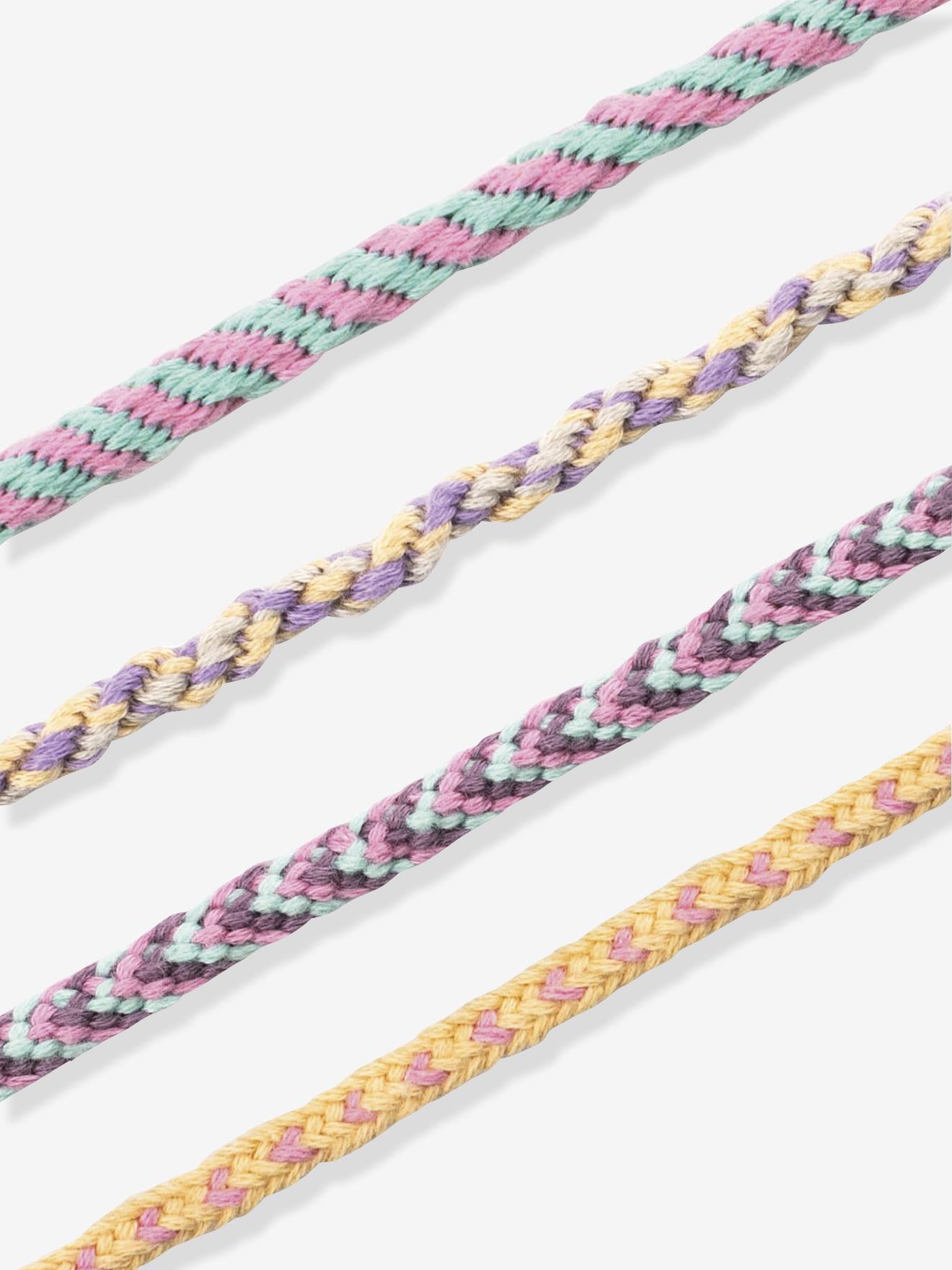 Conjunto para artesanato pulseiras Kumihimo PASTEL RAINBOW folia, 16 peças multicolor