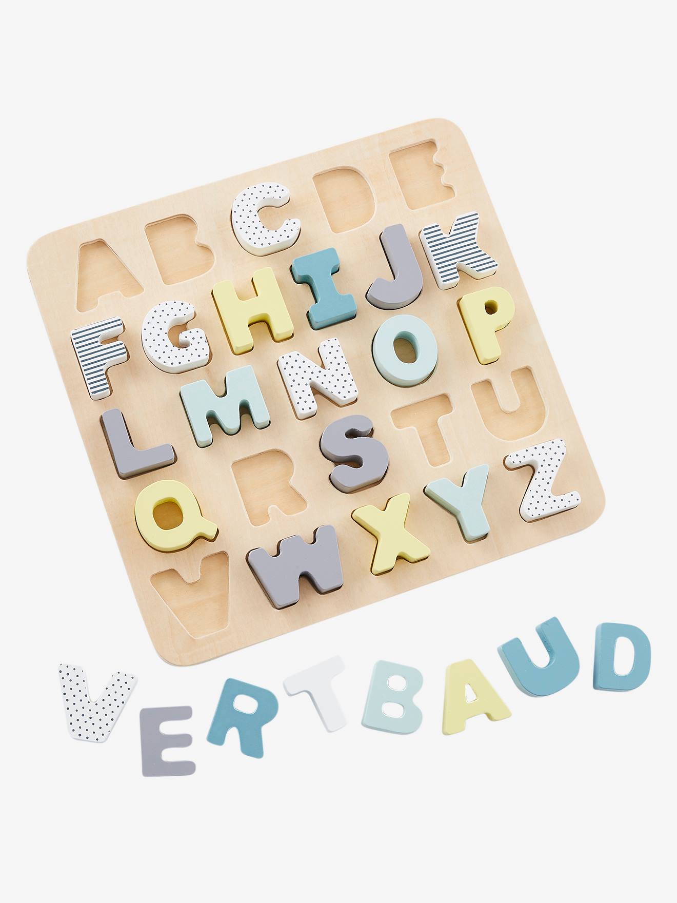 Puzzle de letras de encaixar, em madeira-Brinquedos-Vertbaudet