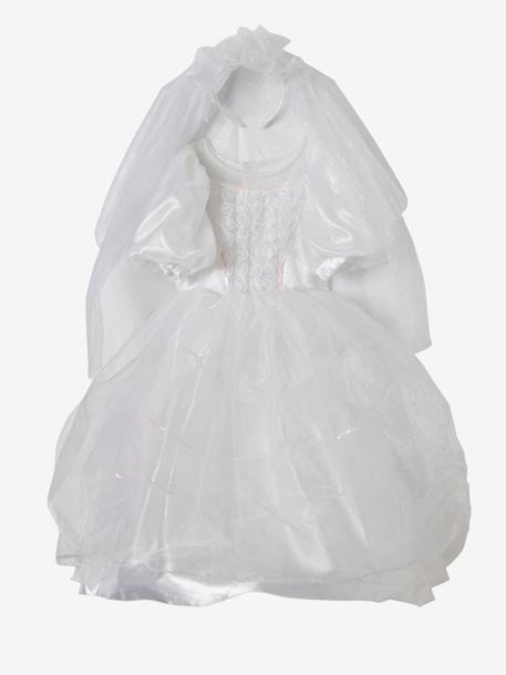 Disfarce de noiva Branco vivo liso com motivo 