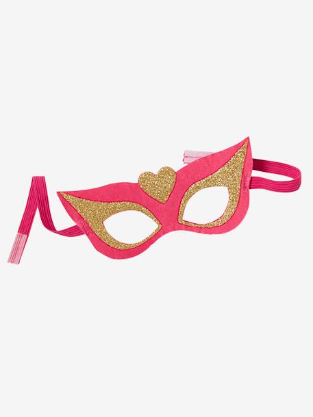 Disfarce de Super Heroína Rosa vivo liso com motivo 