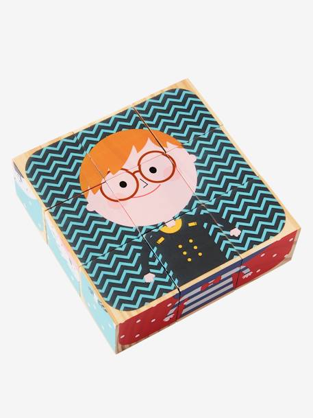 Puzzle de 9 cubos com personagens Vermelho medio bicolor/multico 