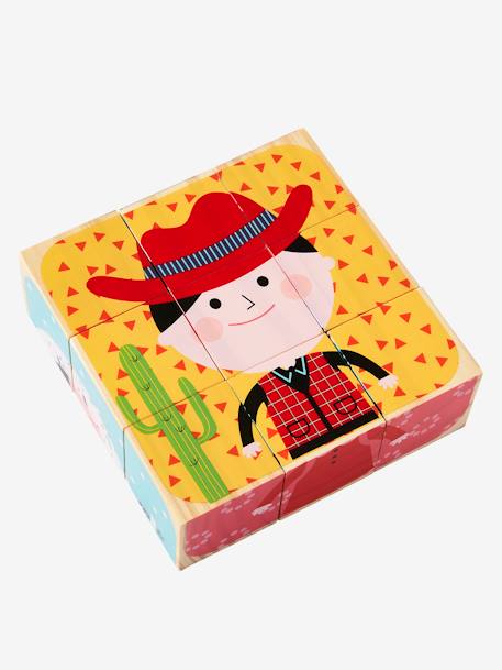 Puzzle de 9 cubos com personagens Vermelho medio bicolor/multico 