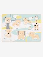 Puzzle com pinos, Safari Bege vivo liso com motivo 