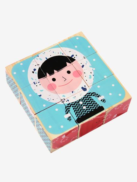 Puzzle de 9 cubos com personagens Vermelho medio bicolor/multico 