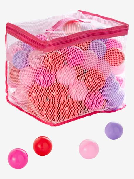 100 bolas em plástico Branco claro bicolor/multicolo+Rosa claro bicolor/multicolor 