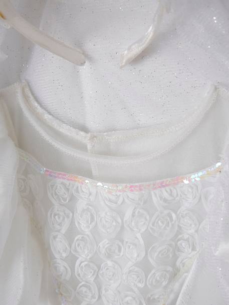 Disfarce de noiva Branco vivo liso com motivo 