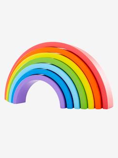 Brinquedos-Primeira idade-Primeiras manipulações-Puzzle em forma de arco-íris, em madeira