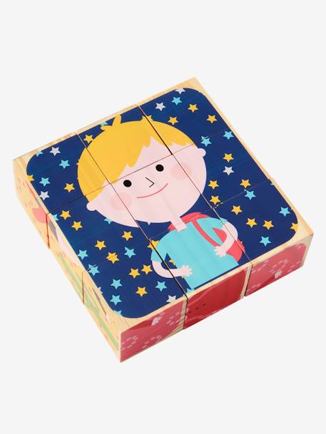 Puzzle de 9 cubos com personagens Vermelho medio bicolor/multico 