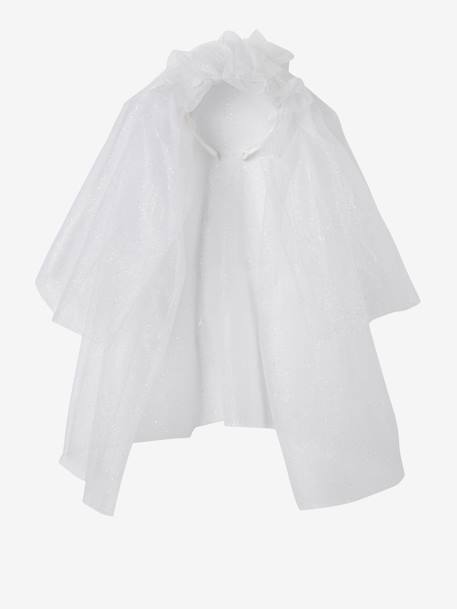 Disfarce de noiva Branco vivo liso com motivo 