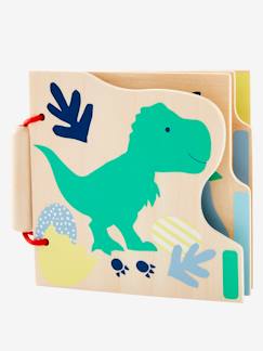 Brinquedos-Jogos de manipulação bebé-Livro de atividades em madeira, O mundo dos dinossauros
