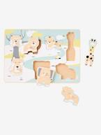 Puzzle com pinos, Safari Bege vivo liso com motivo 