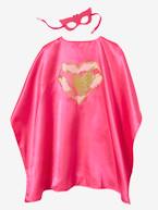 Disfarce de Super Heroína Rosa vivo liso com motivo 