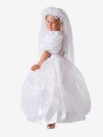 Disfarce de noiva Branco vivo liso com motivo 