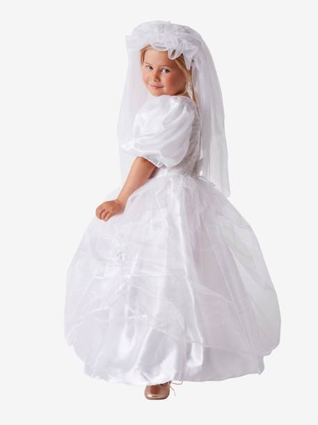 Disfarce de noiva Branco vivo liso com motivo 