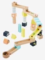 O meu primeiro circuito de berlindes, em madeira (32 peças) Castanho claro bicolor/multico 