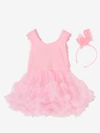 Disfarce de bailarina com cisne Rosa medio liso 