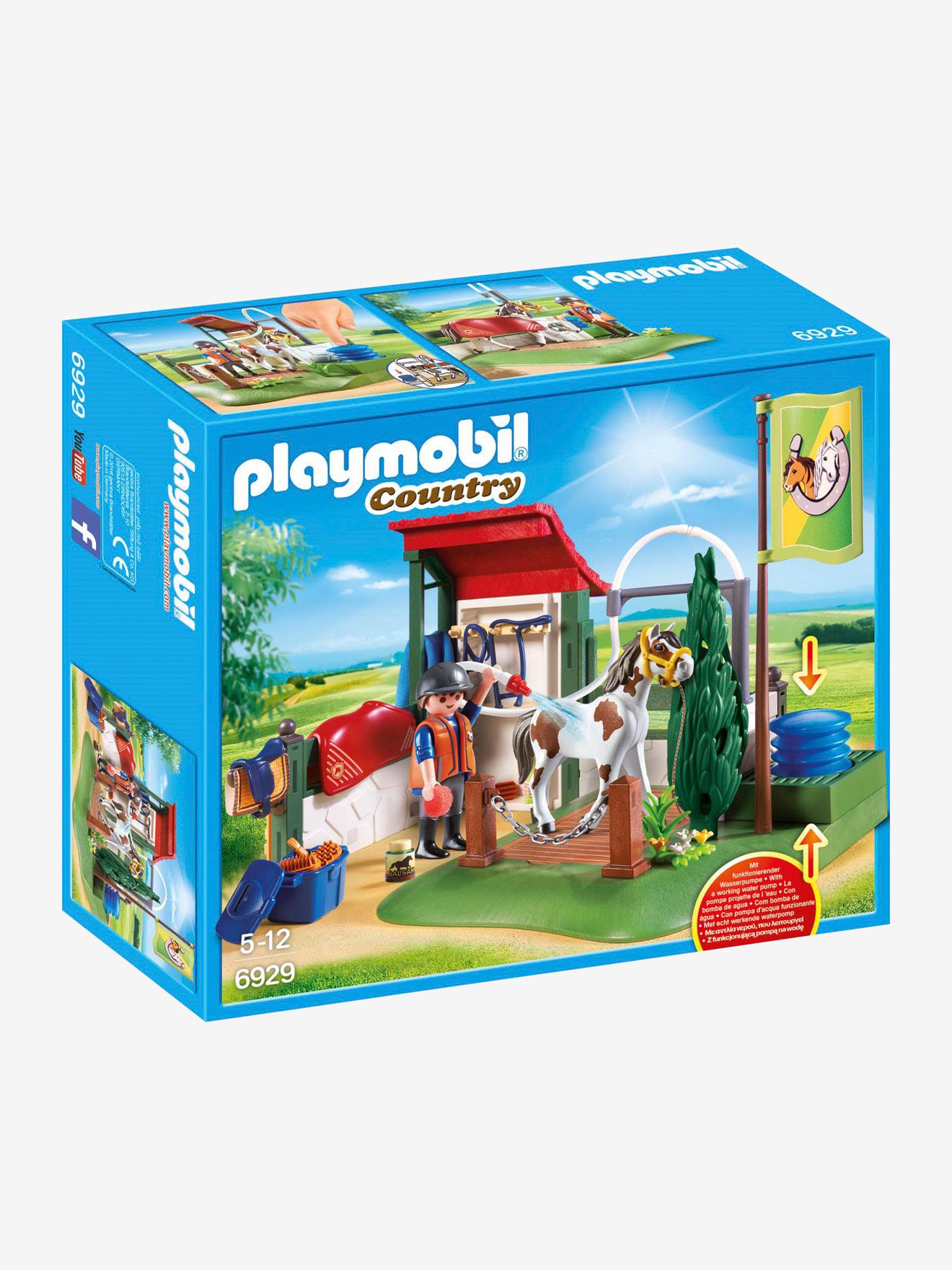 6929 Set de limpeza para cavalos, da Playmobil bege claro liso com motivo