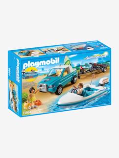 Brinquedos-Figuras e mundos imaginários-6864 Pick-up com barco e motor submersível, da Playmobil