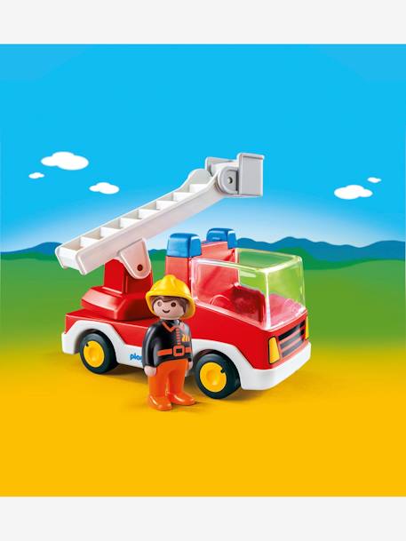 6967 Carro dos Bombeiros, 123 Playmobil VERMELHO VIVO LISO COM MOTIVO 