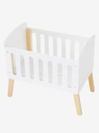 Cama com pés, em madeira, para boneca Branco vivo liso 