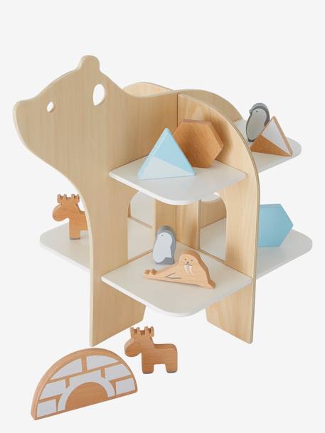 Plataforma de madeira, O mundo do gelo Bege claro liso com motivo 