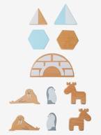 Plataforma de madeira, O mundo do gelo Bege claro liso com motivo 