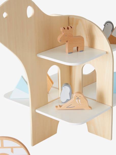 Plataforma de madeira, O mundo do gelo Bege claro liso com motivo 