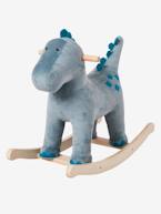 Dinossauro baloiço Azul escuro liso com motivo 