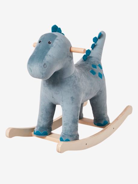 Dinossauro baloiço Azul escuro liso com motivo 