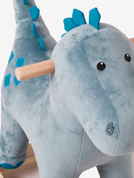 Dinossauro baloiço Azul escuro liso com motivo 