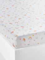 Lençol-capa de criança, tema CRAZY UNICÓRNIO Branco claro estampado 