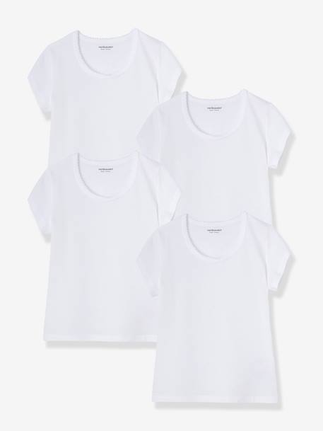 Lote de 4 camisolas de mangas curtas Branco 