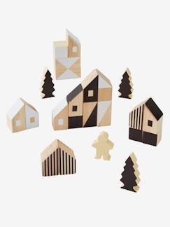 Brinquedos-Cubos de construção em madeira, Ville