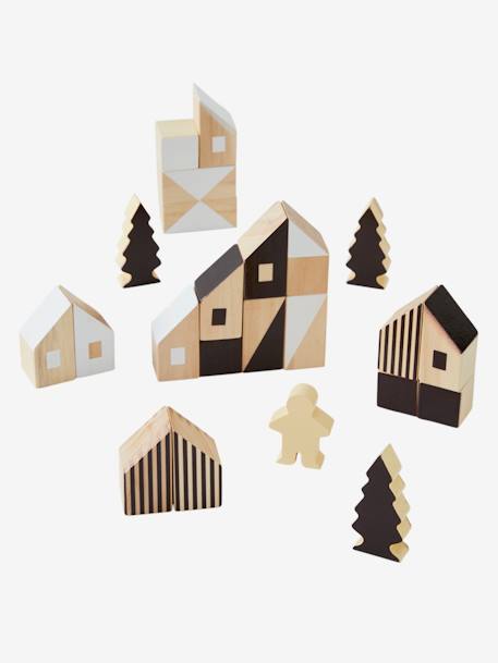 Cubos de construção em madeira, Ville Branco vivo bicolor/multicolor 