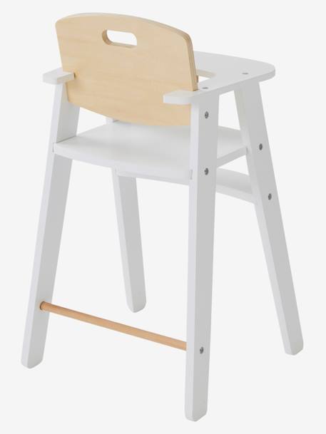 Cadeira alta em madeira FSC®, para boneca branco 