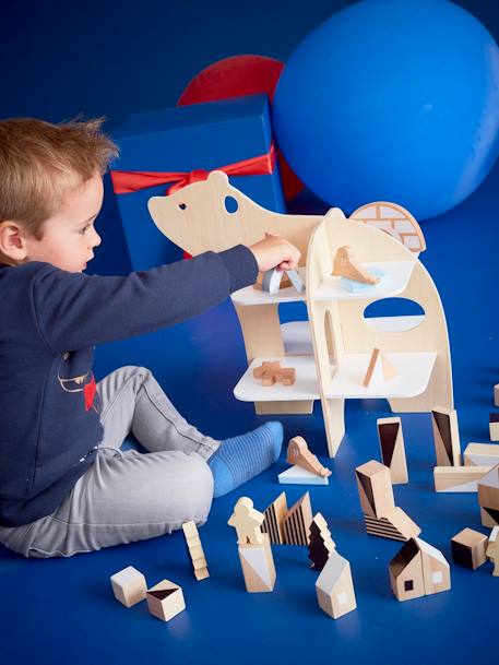 Plataforma de madeira, O mundo do gelo Bege claro liso com motivo 