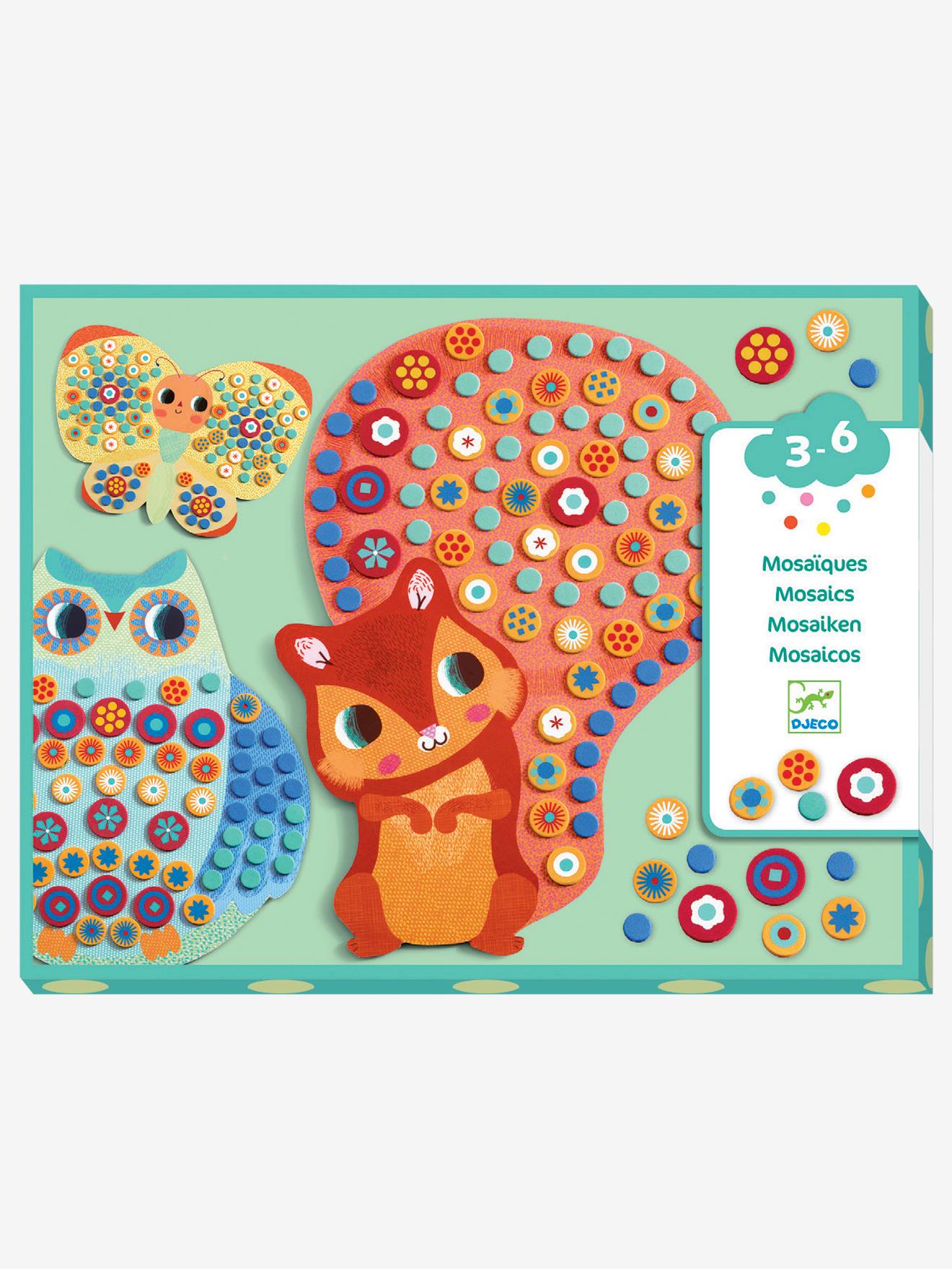 Djeco - Mosaicos Millefiori, da  laranja medio liso com motivo Mosaicos Millefiori, da  laranja medio liso com motivo