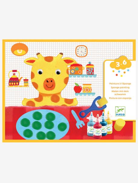 Pintura com esponja «As aventuras dos bonecos», da DJECO LARANJA MEDIO LISO COM MOTIVO 