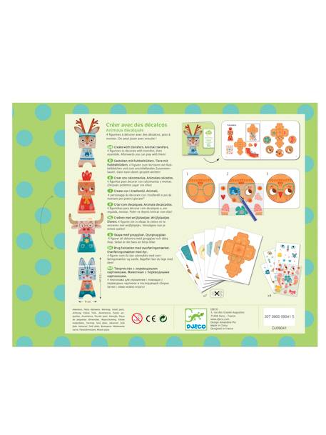 Animais em decalque, da DJECO BEGE MEDIO LISO COM MOTIVO 