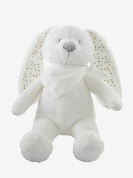 Peluche Coelhinho personalizável e a sua caixa para oferta Branco+Cinzento+Rosa 