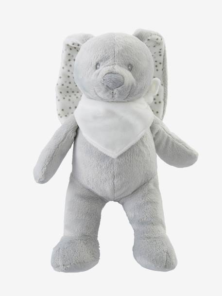 Peluche Coelhinho personalizável e a sua caixa para oferta Branco+Cinzento+Rosa 