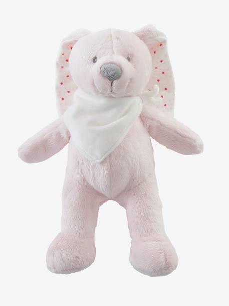 Peluche Coelhinho personalizável e a sua caixa para oferta Branco+Cinzento+Rosa 